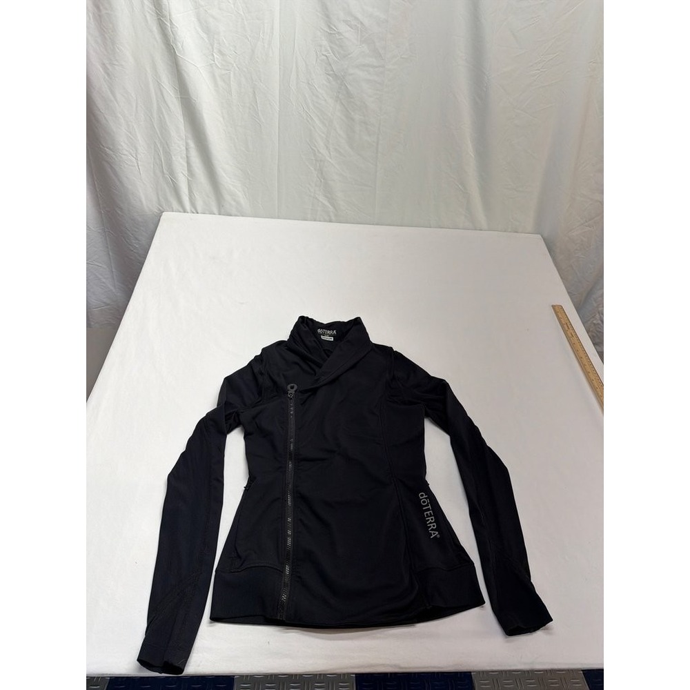 doTERRA Womens Black Asymmetrical Zip Jacket Modern Activewear Medium